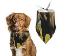 Grazing Wild Horses Dog Bandana for Small Medium Large Dogs Printing Pattern Adjustable Bibs Scarf Soft Washable Triangle Pet Costume Decor