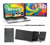 Grazz Laptop Screen Extender Ultra Thin - 14 inch Portable Lightweight Monitors IPS FHD 1080P Extended Dual Monitor for 13"-17.3" Laptops Type-C/HDMI/USB-A Compatible with Windows Mac