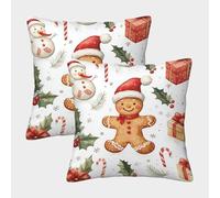 GRBASNDOU 2 Christmas Cushion Covers with Vibrant Patterns for Dressing Up Sofas, Making Indoor And Outdoor Spaces More Welcoming 40x40cm