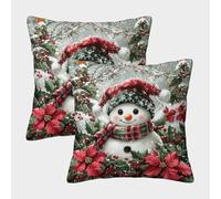 GRBASNDOU 2 Throw Pillow Covers with Christmas Motifs for Decorating Sofas, Creating A Warm Welcome at Indoor And Outdoor Events 45x45cm