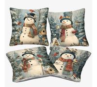 GRBASNDOU 4 Throw Pillow Covers with Christmas Motifs for Decorating Sofas, Creating A Warm Welcome at Indoor And Outdoor Events 45x45cm