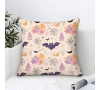GRBASNDOU Halloween Spirit Pillow Covers - Festive Velvet Cushion Covers for Holiday Bedroom Decor 40x40cm