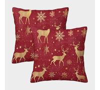 GRBASNDOU Set of 2 Christmas Cushion Covers for Festive Sofa And Chair Decoration, Suitable for Indoor And Outdoor Use 45x45cm