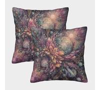 GRBASNDOU Velvet Cushion Covers Set of 2 - Embroidered Throw Pillow Cases with Hidden Zipper for Home Decor, Outdoor Furniture, And Sofa 45x45cm