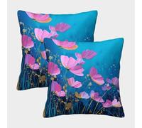 GRBASNDOU Velvet Cushion Covers Set of 2 - Embroidered Throw Pillow Cases with Hidden Zipper for Home Decor, Outdoor Furniture, And Sofa 50x50cm