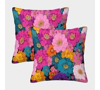 GRBASNDOU Velvet Cushion Covers Set of 2 - Embroidered Throw Pillow Cases with Hidden Zipper for Home Decor, Outdoor Furniture, And Sofa 50x50cm