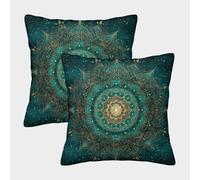 GRBASNDOU Velvet Cushion Covers Set of 2 - Embroidered Throw Pillow Cases with Hidden Zipper for Home Decor, Outdoor Furniture, And Sofa 45x45cm