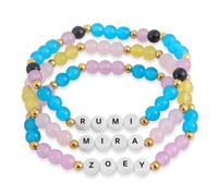 GRBeid for KPop Demon Hunters Inspired Merch Bracelets 3 Sets, for Huntrix K-Pop Saja Boys Merchandise for Rumi Mira Zoey Fans Cosplay Gifts Outfit Accessories Friendship Jewelry for Women