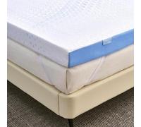 Grbsy Gel Memory Foam Mattress Topper Kingsize, Dual Layer Foam with Bamboo Charcoal, Pressure Relief, Cooling Washable Cover, OEKO-TEX and CertiPUR-US Certified, 3.3in Thick(59" x 6'6")