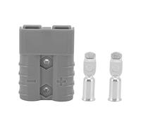 Grcfumo 1 Pc 50A 600V Connector, Plug Mounting Panel, 50A 600V Connector Double Pole High Current Power Supply Plug Connector for Solar Panel Dual Battery System (Grey)