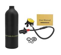 Grcfumo 1L Mini Scuba Tank Diving Set, Portable Scuba Diving Tank Equipment with Breather, Relief Valve, Underwater Breathing Device for Snorkeling (Black Oxygen Bottle)