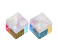 Grcfumo 2Pcs Optical Glass Prism, Mini Fantastic Refraction RGB Dispersion Prism, Crystal Equilateral Prisms Set for Teaching Photography