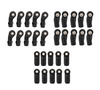 Grcfumo 30Pcs Rod Ends, Plastic Steering Link Rod, Joint Bent End for SCX 1/10 RC Car Crawler Replacement Parts (Plastic side curved ball head)