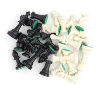 Grcfumo 32 Pcs Chessmen Chess Pieces, Black and White International Chess Pieces, Plastic Chessmen Set for Adults Kids Toy and Missing Piece (Gran rey de 77 mm de altura)
