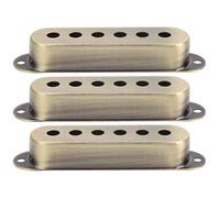 Grcfumo 3Pcs Single Pickup Cover, Single Coil Pickup Covers, Brass 48mm 50mm 52mm Musical Instrument Accessories for ST SQ Electric Guitar (Bronze)