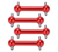 Grcfumo 4 Pcs Dog Bone Shaft, Metal Drive Shaft Dog Bone Dogbone, Aluminum Alloy Dog Bone Drive Shaft Set for Tamiya TT01 TT02 RC Car Upgrade Parts (Red)
