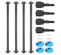 Grcfumo 4Pcs Remote Control Car Front Drive Shaft, 5mm Universal Wheel Hub Adapter Combiner, Upgrade Front Axle Drive Shaft for HSP 94111 94108 1/10 RC Car (Black)