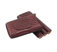 GRCFUMO Cigar Case, Fashionable Woven Pattern 3 Finger Cigar Case, Portable Travel Leather Cigar Humidor Case for Smoking Accessories (Purple)