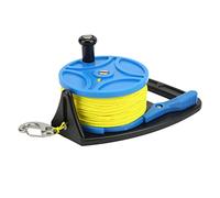 Grcfumo Diving Reels, Anchor Rope Spool Finger Reel with Clip 83m Wire, Multi Purpose Fishing Raft Wheel for Cave Exile Diving (Blue Wheel)