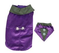 Grcfumo Dogs Tuxedo, Dogs Tuxedo Cute Elegant Fashionable Retro Dog Formal Wedding Party Suit with Bow Tie for Small and Medium Dogs Cats Purple (L)