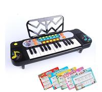 Grcfumo Electric Piano, Plastic Kids Electronic Music Learning Keyboard, Portable Beginners Piano Keyboard for Early Education (with Sheets 25 Keys 11 Modes)