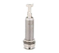 Grcfumo End Pin Output Jack, Brass Cylinder Long Threaded Stereo Output Jack Socket for Electric Guitar Bass (Silver)