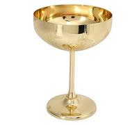 Grcfumo Goblet, Unbreakable Stemmed Wine Glasses, Metal Champagne Glass 304 Stainless Steel Goblet Engraved for Champagne, Pool, Indoor Outdoor, Party (Wheat Ear Cup Gold Plating)