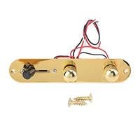 Grcfumo Guitar Control Plate, Three Way Switch Metal Circuit Board Replacement Accessories for All Kinds of Guitar (Gold)