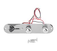 Grcfumo Guitar Control Plate, Three Way Switch Metal Circuit Board Replacement Accessories for All Kinds of Guitar (Silver)