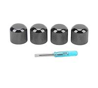 Grcfumo Guitar Tone Volume Knobs, Iron Volume Tone Dome Knobs, Metal Guitar Tone Volume Knobs with Screwdrivers for Music Lovers (Black)