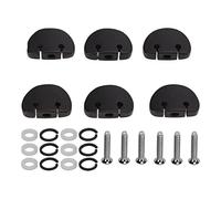 Grcfumo Guitar Tuning Peg Buttons, 6Set Ebony Metal Tuner Machine Head Button for Electric Guitars (Large semicircular belt shape)
