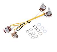 Grcfumo Guitar Wiring Harness, 2 Volume 1 Tone 1 Jack 500K Pots 3 Way Switch Wiring Harness for Electirc Guitar