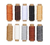 Grcfumo Leather Sewing Thread, 10PCs Hand Stitch Thread Set, Durable Waxed String for Craft, Tents and Sewing