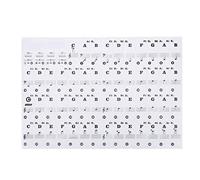 Grcfumo Piano Key Sticker, Colorful Notes Guide Letters Stickers, 61/88 Key Removable Piano Key Music Notes Letter Label for Kids Beginner Learning (Black)