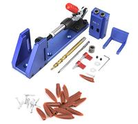 Grcfumo Pocket Hole Jig Base, Pocket Hole Jig, Wood Working Tool Pocket Hole Jig with Toggle Clamp and Step Drill Bit