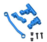 Grcfumo RC Steering Assembly, Aluminum Alloy RC Steering Part Replacement, RC Car Upgrade Parts for Traxxas LaTrax Teton 1/18 (Red) (Blue)