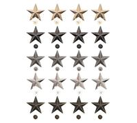 Grcfumo Star Alloy Rivets 20 Sets Five Pointed Stars Stud Decorations for Leathercraft DIY Projects Gold Silver Black Bronze Antique Silver 31mm Zinc Alloy