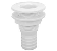 Grcfumo Thru Hull Fitting, Thru Hull Fitting, 1 1 2in Thru Hull Fitting Straight ABS Hose Connector Accessory for Boats Marines (White)