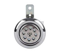 Grcfumo Universial Motorcycle Horn, Universal Motorcycle Round Loud Speaker, 105dB Loud 12V 85mm W Honeycomb Chrome Cover