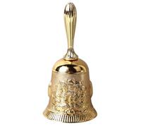 Grcfumo Vintage Brass Hand Bell, Antique Carved Pattern Bell, Clear Sound Bell for Dinner, Wedding and Party (Gold)
