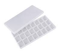 Grcfumo White Painting Palette Box, Empty Watercolor Acrylic Gouache Folding Keep Wet 24 Grids Paint Tool, Large Watercolor Tray Palette for Painting, Acrylic and Oil Painting