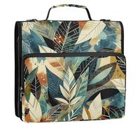 Grckit 3 Ring Zipper Binder with Shoulder Strap, 500 Sheets Capacity, Multi-Pocket Organizer for School/Office, 1.5 Inch D-Rings Zip Binder (African Ethnic Elements)