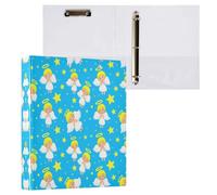 Grckit Angel Doodles Pattern 3-Ring Binder 1.5 Inch 1 Pack Round Ring Binder Holds 200 Sheets with 3 Inside Pockets for Office Home Organization