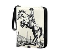 Grckit Bronco Cowboy Card Binder 4-Pocket, 400 Pockets Trading Cards Holder Games Card Albums Storage Organizer Case for Football, Baseball Cards