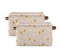 Grckit Bunny Floral Pattern Storage Baskets Foldable Fabric Baskets Large Storage Bins for Organizing Shelves Closet Home, Decorate Your Rooms