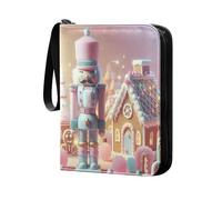 Grckit Candy Nutcracker Card Binder 4-Pocket, 400 Pockets Trading Cards Holder Games Card Albums Storage Organizer Case for Football, Baseball Cards