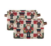 Grckit Christmas Nutcrackers Storage Baskets Foldable Fabric Baskets Large Storage Bins for Organizing Shelves Closet Home, Decorate Your Rooms
