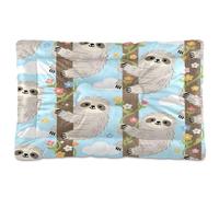 Grckit Cozy Dog Bed Mat for Sleeping, 18"x24" Non-Slip Machine Washable Pet Pad for Crates, Floor & Sofa (Cartoon Sloth)