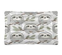 Grckit Cozy Dog Bed Mat for Sleeping, 24"x36" Non-Slip Machine Washable Pet Pad for Crates, Floor & Sofa (Adorable Cartoon Sloth)