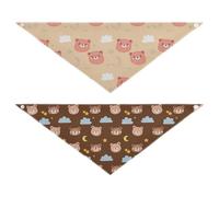 Grckit Dog Bandanas with Snap Button, Soft Breathable Bear Faces Bear Faces Pet Scarf for Small Medium Large Dogs & Cats, 25.1" Washable Dog Bibs Kerchief Accessories